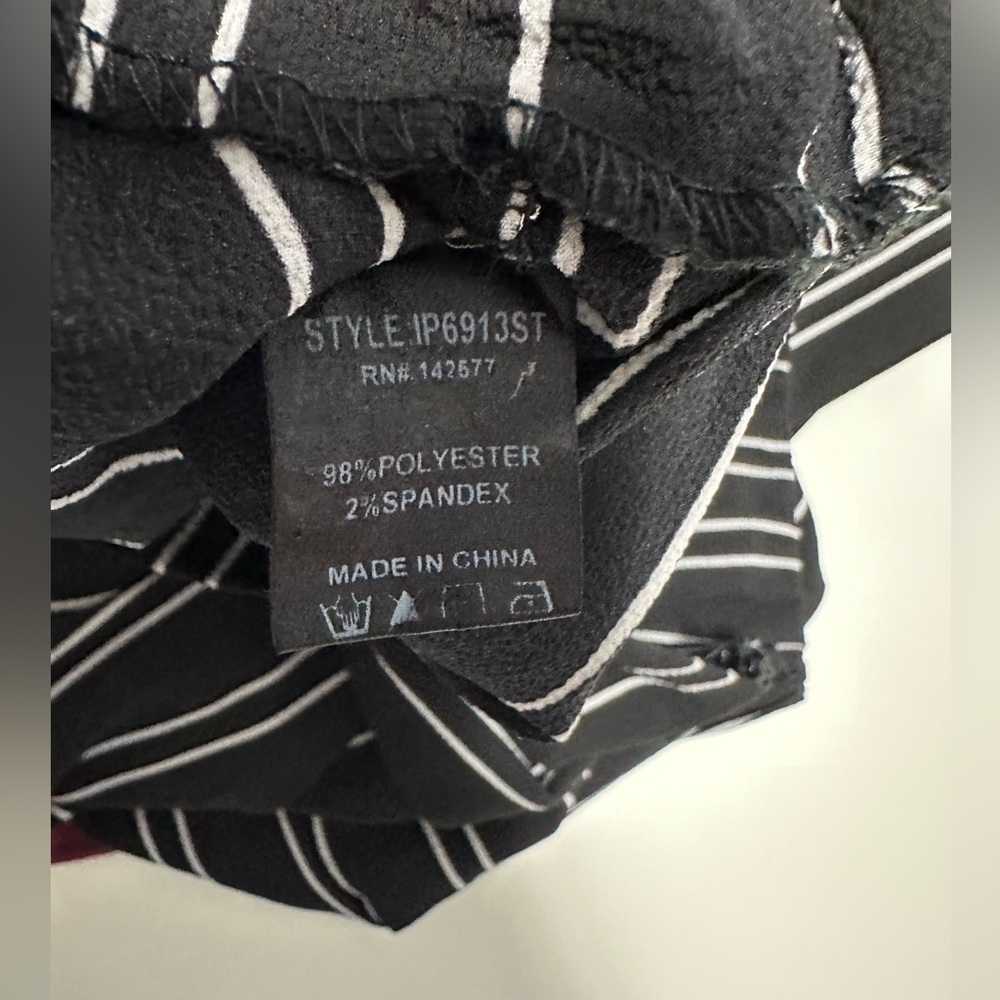 Iris Black And White Stripped Loose Pants Size Medium - Picture 7 of 8